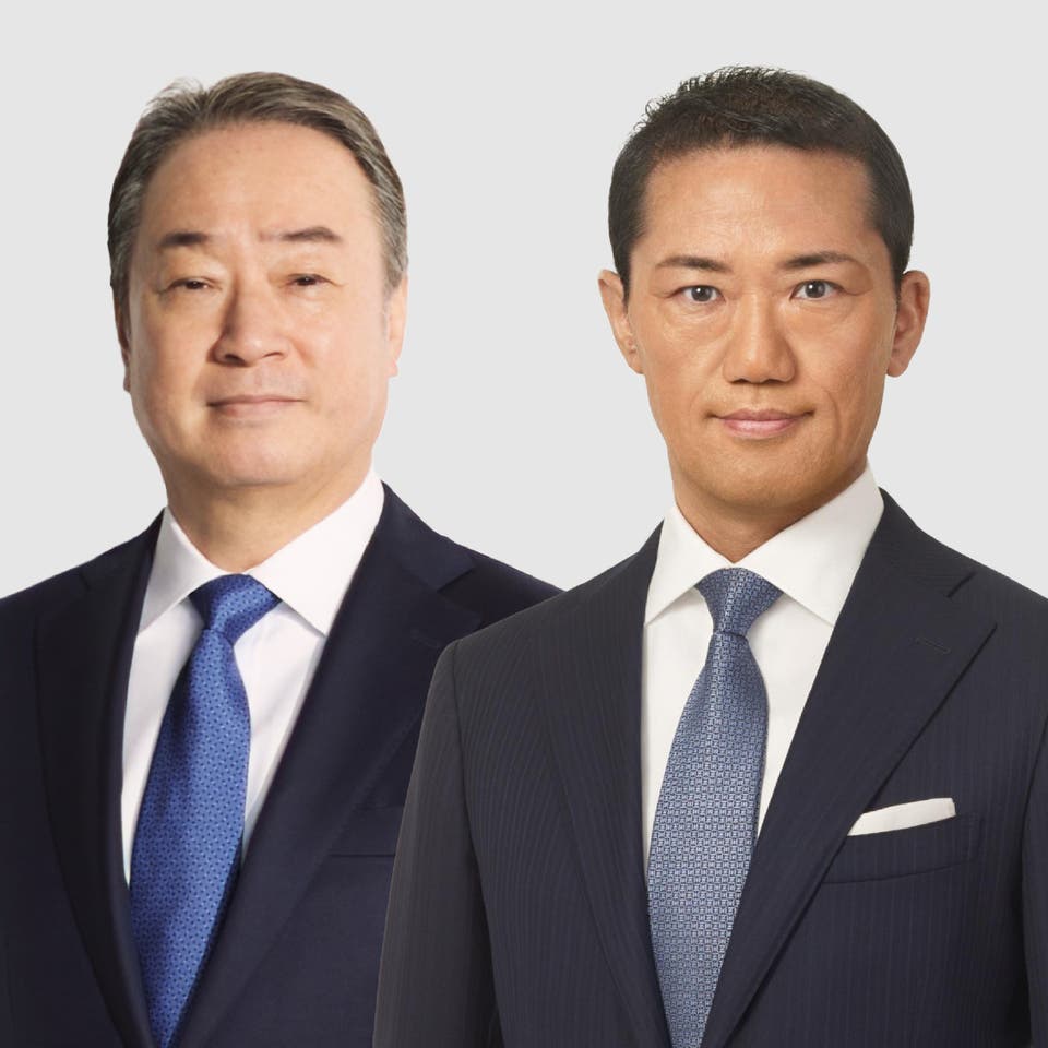 Headshots of Hiro Igarashi on the left and Takeshi Sano on the right on a grey background